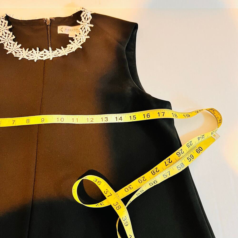 Nanette Lepore Floral Appliqué Sleeveless Dress Size 6 Black - Picture 5 of 7